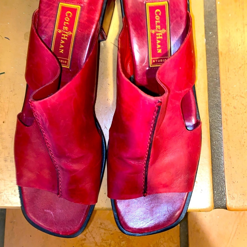 Vintage  Cole Haan red mules 💋